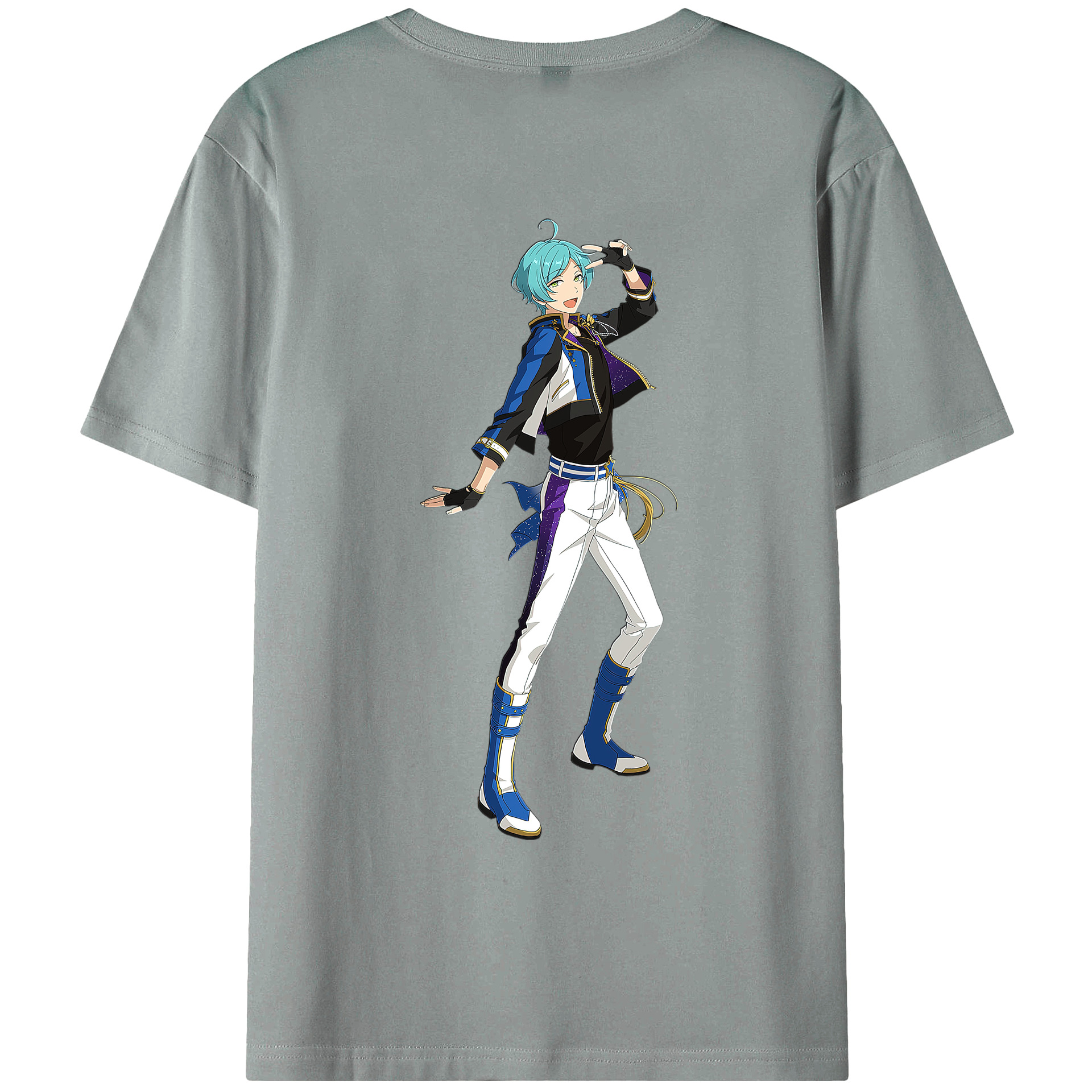 （画像用） あんさんぶるスターズ! Ensemble Stars 綿100％ メンズ半袖Tシャツ（バックプリント） 通気性